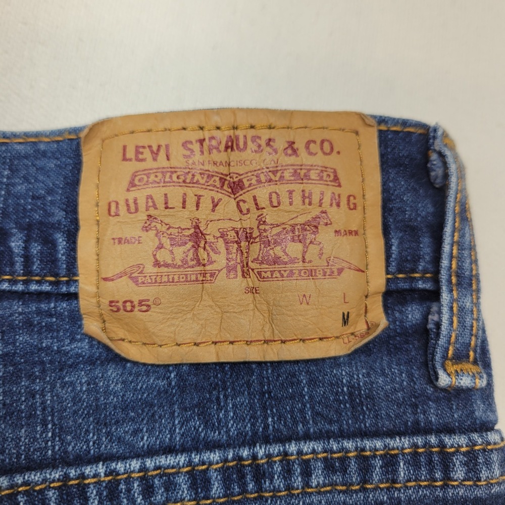 Levi's 505 Vintage Y2K Jeans Womens 10 Blue Lower Rise Straight Leg Denim - Picture 5 of 12